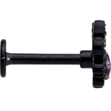 Load image into Gallery viewer, 16G 5/16 Purple Gem Black Chic Crab Labret Monroe Tragus

