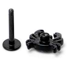 Load image into Gallery viewer, 16G 5/16 Purple Gem Black Chic Crab Labret Monroe Tragus
