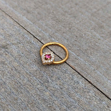 Load image into Gallery viewer, 16G 3/8 Clear Pink Gem Gold Tone Open Eye Hinged Segment Ring
