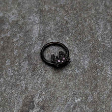 Load image into Gallery viewer, 16G 3/8 Purple Gem Black Chic Crab Hinged Segment Ring
