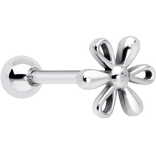 Load image into Gallery viewer, 316L Surgical Steel Loopy Hippie Flower End Barbell Tongue Ring
