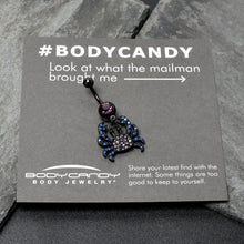 Load image into Gallery viewer, Blue Purple Gem Black Chic Crab Dangle Belly Ring
