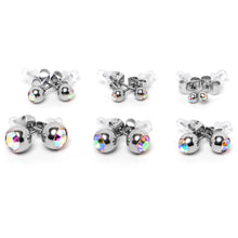 Load image into Gallery viewer, Aurora Gem 3mm to 8mm Ball End Stud Earrings Set of 6
