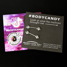 Load image into Gallery viewer, 14G 9/16 Clear Gem Bee Beautiful Insect Barbell Nipple Ring Set
