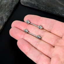 Load image into Gallery viewer, 14G 9/16 Purple Gem Bee Beautiful Insect Barbell Nipple Ring Set
