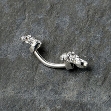 Load image into Gallery viewer, Clear Gem Bees Beautiful Insect Double Mount Belly Ring
