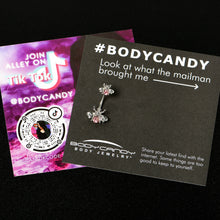 Load image into Gallery viewer, Pink Gem Bees Beautiful Insect Double Mount Belly Ring
