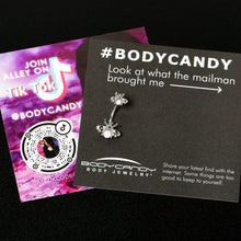 Load image into Gallery viewer, White Opalescent Bees Beautiful Insect Double Mount Belly Ring
