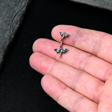 Load image into Gallery viewer, Blue Gem Simple Stylized Dragonfly Double Mount Belly Ring
