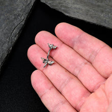 Load image into Gallery viewer, Clear Gem Simple Stylized Dragonfly Double Mount Belly Ring
