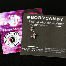 Load image into Gallery viewer, Pink Gem Simple Stylized Dragonfly Double Mount Belly Ring
