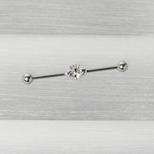 Load image into Gallery viewer, 14G Clear Gem Bee Beautiful Insect Industrial Barbell 38mm
