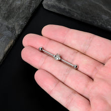 Load image into Gallery viewer, 14G Clear Gem Bee Beautiful Insect Industrial Barbell 38mm
