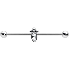 Load image into Gallery viewer, 14G Gem Deco Oval Industrial Barbell 38mm
