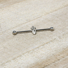 Load image into Gallery viewer, 14G Gem Deco Oval Industrial Barbell 38mm
