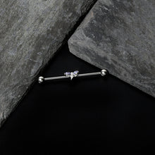 Load image into Gallery viewer, 14G Purple Gem Simple Stylized Dragonfly Industrial Barbell 38mm
