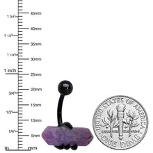 Load image into Gallery viewer, Purple Amethyst Stone Black Claw Belly Ring
