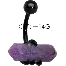 Load image into Gallery viewer, Purple Amethyst Stone Black Claw Belly Ring
