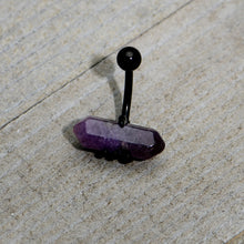 Load image into Gallery viewer, Purple Amethyst Stone Black Claw Belly Ring
