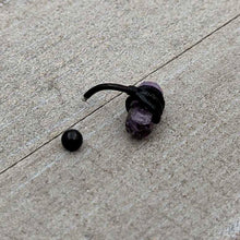 Load image into Gallery viewer, Purple Amethyst Stone Black Claw Belly Ring
