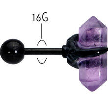 Load image into Gallery viewer, 16G 1/4 Purple Amethyst Black Claw Obelisk Cartilage Earring
