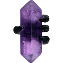 Load image into Gallery viewer, 16G 5/16 Purple Amethyst Black Claw Obelisk Labret Monroe Tragus

