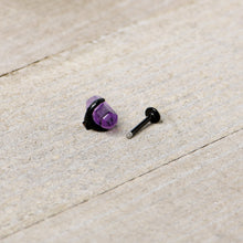 Load image into Gallery viewer, 16G 5/16 Purple Amethyst Black Claw Obelisk Labret Monroe Tragus

