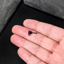 Load image into Gallery viewer, 16G 5/16 Purple Amethyst Black Claw Obelisk Labret Monroe Tragus
