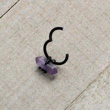 Load image into Gallery viewer, 16G 3/8 Purple Amethyst Black Claw Obelisk Hinged Segment Ring
