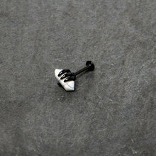 Load image into Gallery viewer, 16G 5/16 White Howlite Black Claw Obelisk Labret Monroe Tragus
