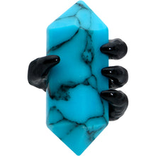 Load image into Gallery viewer, 16G 1/4 Blue Turquoise Black Claw Obelisk Cartilage Earring
