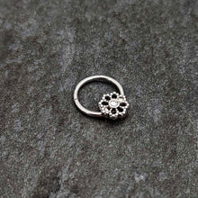 Load image into Gallery viewer, 16G 3/8 Clear Gem Epic Fabulous Flower Hinged Segment Ring
