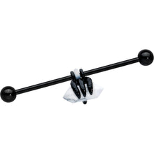 Load image into Gallery viewer, 14G White Howlite Black Claw Industrial Barbell 38mm

