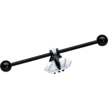 Load image into Gallery viewer, 14G White Howlite Black Claw Industrial Barbell 38mm
