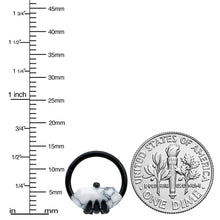 Load image into Gallery viewer, 16G 3/8 White Howlite Black Claw Obelisk Hinged Segment Ring
