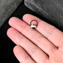 Load image into Gallery viewer, 16G 3/8 White Howlite Black Claw Obelisk Hinged Segment Ring
