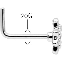 Load image into Gallery viewer, 20G 7mm Clear Gem Elegant Starry Flower L Shape Nose Ring
