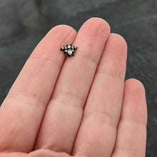 Load image into Gallery viewer, 20G 1/4 Clear Yellow Gem Black Butterfly Nose Bone
