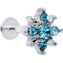 Load image into Gallery viewer, 16G 5/16 Blue Gem Stylish Snowflake Labret Monroe Tragus
