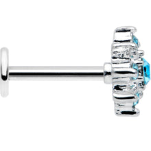 Load image into Gallery viewer, 16G 5/16 Blue Gem Stylish Snowflake Labret Monroe Tragus
