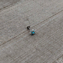 Load image into Gallery viewer, 16G 5/16 Blue Gem Stylish Snowflake Labret Monroe Tragus
