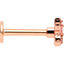 Load image into Gallery viewer, 16G 5/16 Clear Gem Rose Gold Tone Opulent Butterfly Labret Tragus
