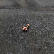 Load image into Gallery viewer, 16G 5/16 Clear Gem Rose Gold Tone Opulent Butterfly Labret Tragus
