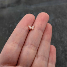 Load image into Gallery viewer, 16G 5/16 Clear Gem Rose Gold Tone Opulent Butterfly Labret Tragus
