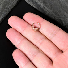 Load image into Gallery viewer, 16G 3/8 Clear Gem Rosy Tone Baroque Butterfly Hinged Segment Ring
