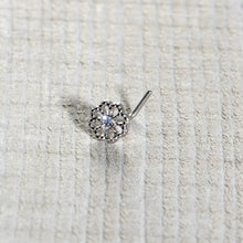 Load image into Gallery viewer, 20G 7mm Clear Gem Epic Fabulous Flower L Shape Nose Ring
