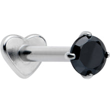 Load image into Gallery viewer, 16G 5/16 Black CZ ASTM F-136 Implant Grade Titanium Threadless Heart End Labret
