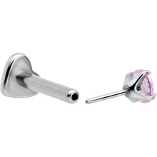 Load image into Gallery viewer, 16G 5/16 Pink CZ ASTM F-136 Implant Grade Titanium Threadless Heart End Labret
