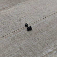Load image into Gallery viewer, 16G 1/4 Blue Gem Black Lacy Rhombus Cartilage Tragus Earring
