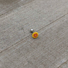 Load image into Gallery viewer, 16G 1/4 Happy Sunflower Cartilage Tragus Earring
